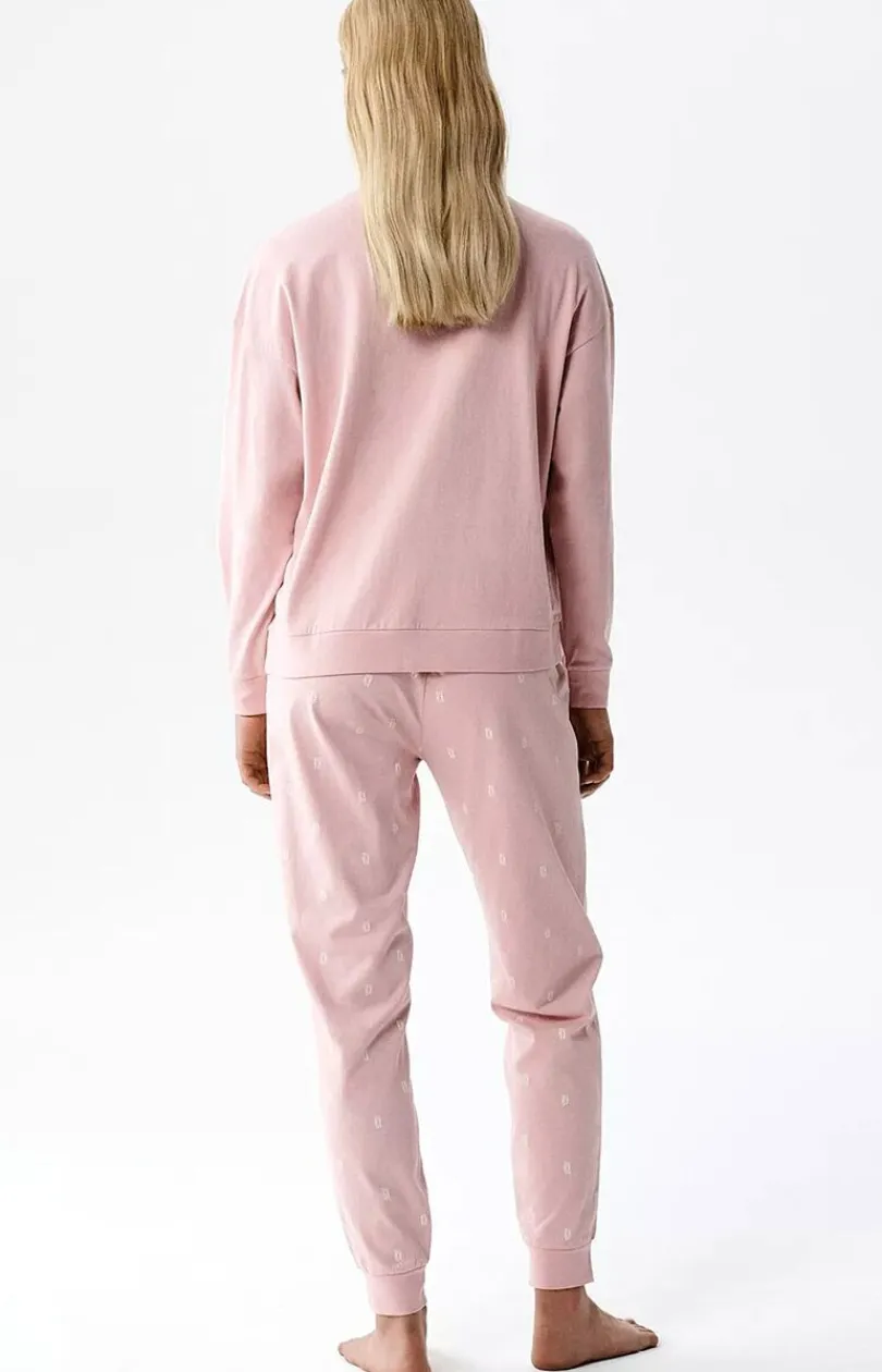 Damskie ATLANTIC Bielizna Homewear|Piżamy Damskie - długa bawełniana piżaa daka NP-514-ROZJ