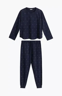Damskie ATLANTIC Bielizna Plus Size|Ciepłe Piżamy - długa bawełniana piżaa daka NP-500-