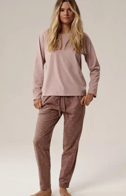Damskie ATLANTIC Bielizna Plus Size|Ciepłe Piżamy - długa bawełniana piżaa daka NP-502-ROJ_ROC