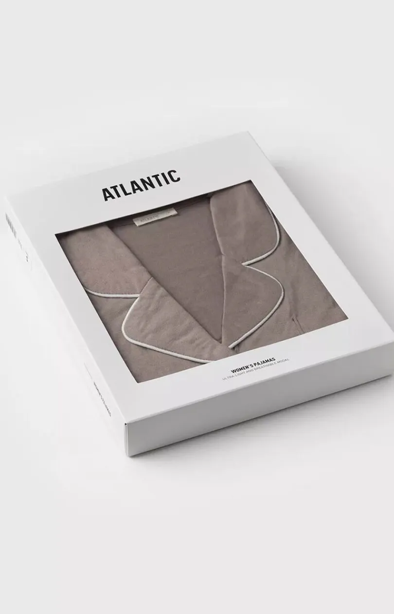 Damskie ATLANTIC Piżamy Damskie Krótkie|Bielizna Homewear - dwuczęściowa piżaa daka rozpinana NP-496-KANY
