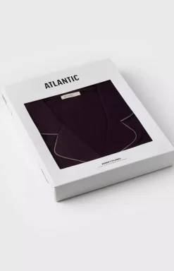 Atlantic dwuczęściowa piżama damska rozpinana NLP-496-WINO