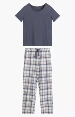 Damskie ATLANTIC Bielizna Homewear|Piżamy Damskie - krótka piżaa daka dwuczęściowa NP-513-GRAFITOWY