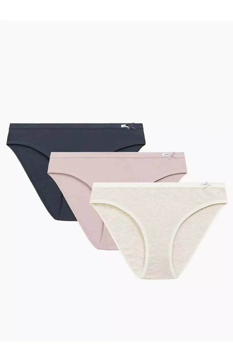Damskie ATLANTIC Wielopaki Damskie|Figi Bawełniane - 3-pack figi damskie Sport 3CLP-002-GRF/ROS/BEZ
