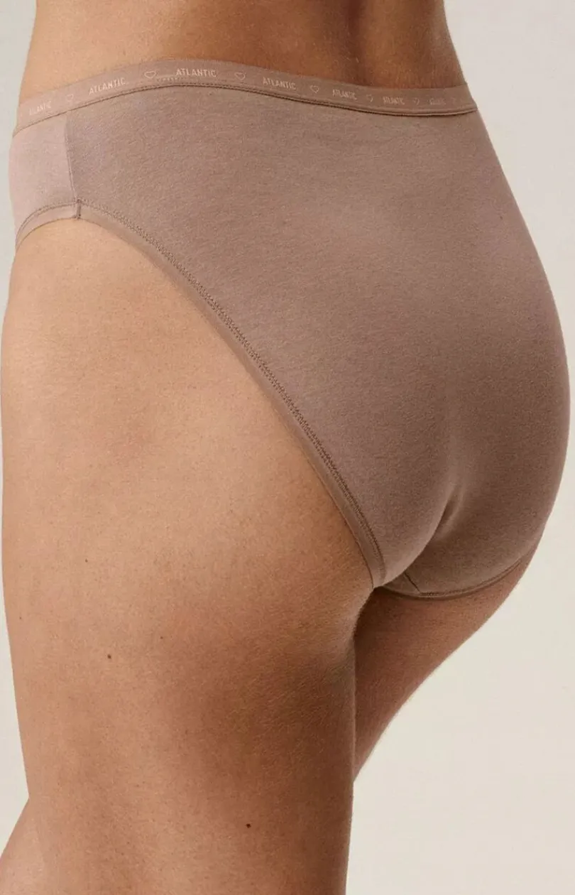 Damskie ATLANTIC Majtki Z Wysokim Stanem|Bielizna Plus Size - 3-pack figi dakie port High eg 3CP-010B-ECRC/BEZ/BEZC