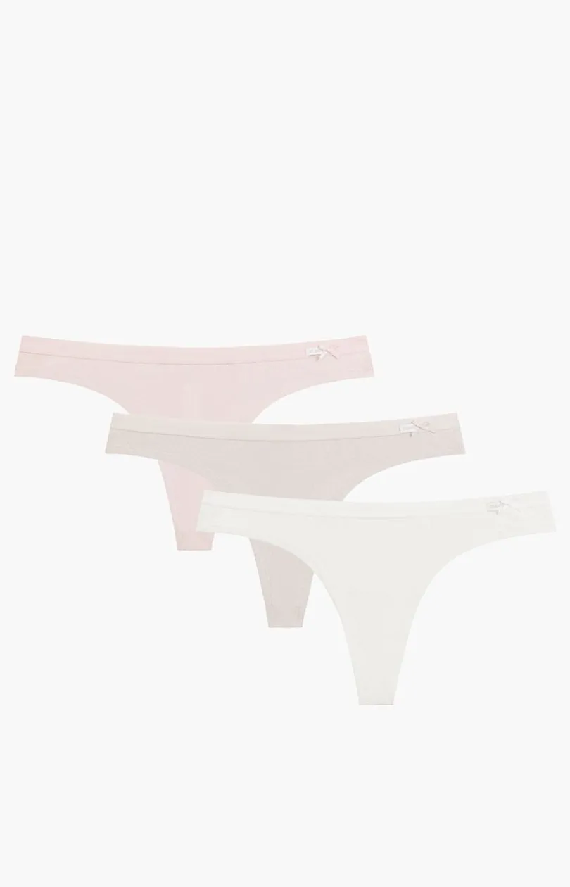 Damskie ATLANTIC Wielopaki Damskie|Stringi Damskie - 3-pack tringi dakie 3CP-017-ECRJ/BEZJ/ROZJ