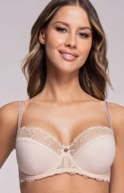 Ava beżowy biustonosz semi-soft z haftem AV 1030 maxi