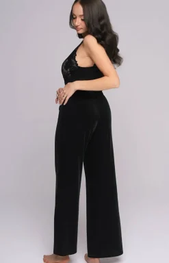 Ava Bielizna Homewear - podnie dakie weurowe czarne 003