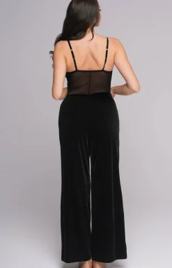 Ava Bielizna Homewear - podnie dakie weurowe czarne 003
