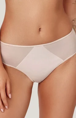 Damskie AZAL Figi, Stringi, Panty|Figi Z Wysokim Stanem - beżowe figi daskie Nikoa