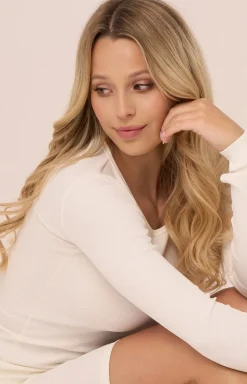 Babell Moda - Bawełniana bluzka daka prążkowana 3003