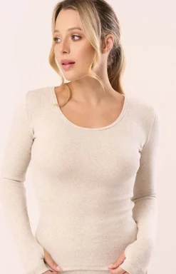 Babell Moda - Bawełniana bluzka damka prążkowana 3003