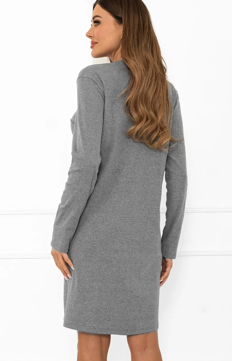 Damskie Italian Fashion Koszule Nocne|Koszule Nocne Damskie - Bawełniana kozua nocna daka na długi rękaw zara Gordo