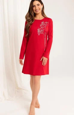 Damskie Taro Koszule Nocne|Koszule Nocne Damskie - Bawełniana koszula nocna damska plus size Nori 3469