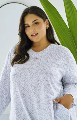 Bawełniana koszula nocna damska plus size Debora 3464