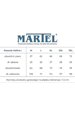 Damskie MARTEL Koszula Nocna Bawełniana|Koszula Nocna Rozpinana - Bawełniana koszula nocna daska rozpinana Halina I 209 01
