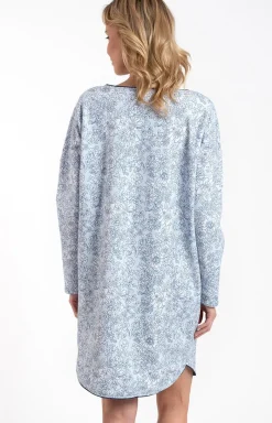 Damskie Italian Fashion Koszule Nocne|Koszule Nocne Damskie - Bawełniana koszula nocna daska na długi rękaw Gracjela