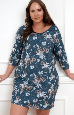Damskie Italian Fashion Koszula Nocna Bawełniana|Koszula Nocna Z Długim Rękawem - Bawełniana koszula nocna damska z rękawem 3/4 Madison
