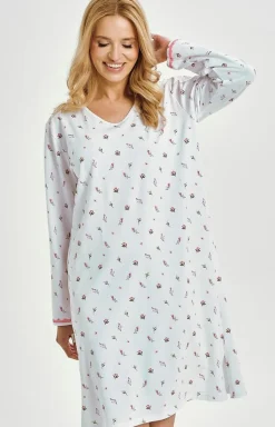 Damskie Taro Koszule Nocne|Koszule Nocne Damskie - Bawełniana koszula nocna Elodie 3433