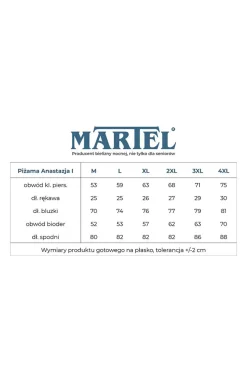 Damskie MARTEL Ciepłe Piżamy - Bawełniana piżaa daska Anastazja I 219 02