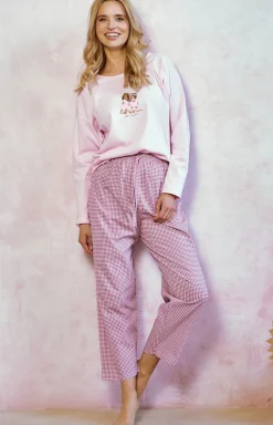 Damskie Taro Ciepłe Piżamy|Bielizna Homewear - Bawełniana piżama damska Elisa 3434