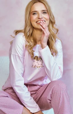 Damskie Taro Ciepłe Piżamy|Bielizna Homewear - Bawełniana piżama damska Elisa 3434