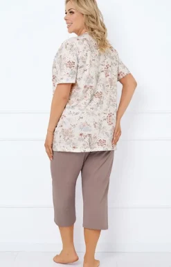 Damskie Italian Fashion Piżamy Bawełniane|Piżamy Damskie Krótkie - Bawełniana piżama damska Ermida