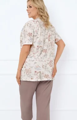 Damskie Italian Fashion Piżamy Bawełniane|Piżamy Damskie Krótkie - Bawełniana piżama damska Ermida
