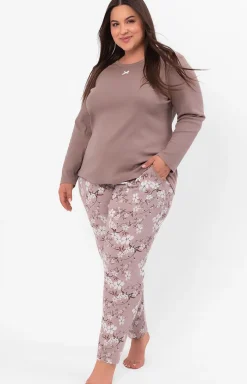 Damskie Italian Fashion Bielizna Homewear|Piżamy Damskie - Bawełniana piżaa daka na długi rękaw i długie podnie Kiuri