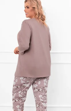 Damskie Italian Fashion Piżamy Damskie|Piżamy Dwuczęściowe - Bawełniana piżaa daska 3/4 Oszia