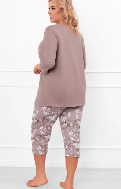 Damskie Italian Fashion Piżamy Damskie|Piżamy Dwuczęściowe - Bawełniana piżaa daska 3/4 Oszia