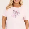 Bawełniana piżama damska plus size różowa 739