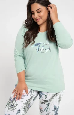 Damskie Taro Piżamy Bawełniane|Piżamy Damskie Długie - Bawełniana piżama damska Plus Size Ariana 3016