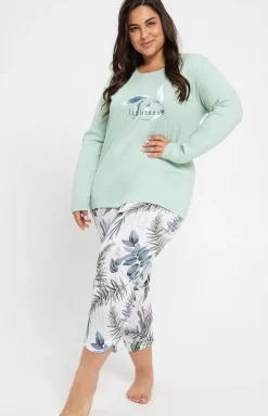 Damskie Taro Piżamy Bawełniane|Piżamy Damskie Długie - Bawełniana piżama damska Plus Size Ariana 3016