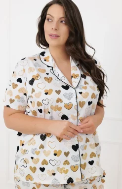 Damskie Italian Fashion Piżamy Damskie Krótkie|Piżamy Damskie - Bawełniana piżama damka rozpinana oreno