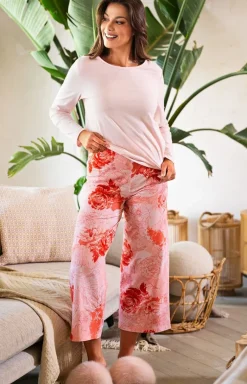 Bawełniana piżama damska w kwiaty Evening Flower MK 31