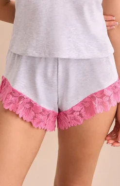 Damskie Marilyn Piżamy Damskie Krótkie|Piżamy Damskie - Bawełniana piżama damska z koronką Candy