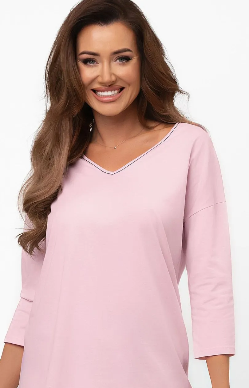 Damskie Italian Fashion Bielizna Homewear|Piżamy Damskie - Bawełniana piżaa daka z rękawe 3/4 i podniai 7/8 arial