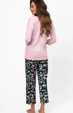 Damskie Italian Fashion Bielizna Homewear|Piżamy Damskie - Bawełniana piżaa daka z rękawe 3/4 i podniai 7/8 arial