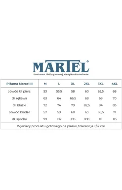 Męskie MARTEL Piżamy Męskie - Bawełniana piżama męska Marcel III 412 02