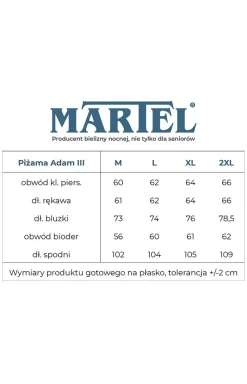 Męskie MARTEL Piżamy Męskie - Bawełniana piżaa ęska rozpinana Ada III 410 02