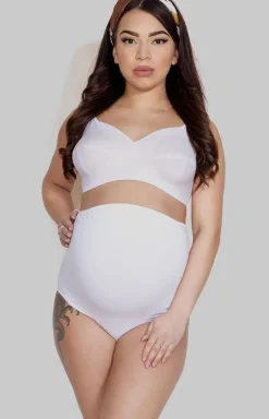 Bawełniane białe ciążowe figi damskie Mama Belly