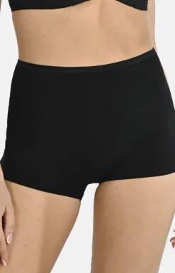 Damskie Teyli Figi, Stringi, Panty|Panty Damskie - Bawełniane bokerki damkie z wyokim tanem czarne 1162