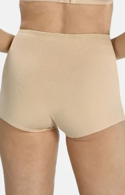 Damskie Teyli Figi, Stringi, Panty|Panty Damskie - Bawełniane bokerki dakie z wyoki tane beżowe 1162