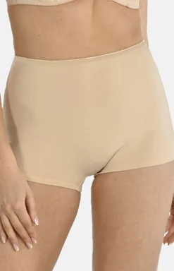 Damskie Teyli Figi, Stringi, Panty|Panty Damskie - Bawełniane bokerki dakie z wyoki tane beżowe 1162