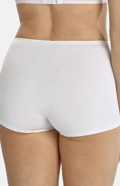 Damskie Teyli Panty Damskie - Bawełniane bokerki dakie z wyoki tane białe 1162
