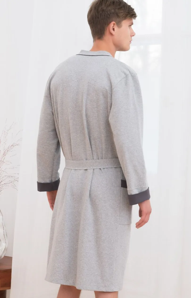 Męskie Italian Fashion Szlafroki Męskie - Bawełniany szlafrok męski dł.rękaw Gabriel