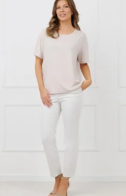 Italian Fashion Moda|Bielizna Homewear - Beżowa buzka daka na krótki rękaw Ria