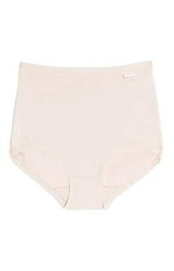 Beżowe figi damskie z wysokim stanem plus size ADD08