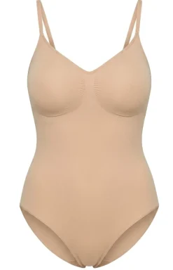 Julimex Body|Bielizna Wyszczuplająca - Bezzwowe body wyzczupające beżowe 421 eae