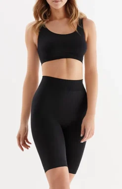 Bezszwowe czarne kolarki Track Shorts S104